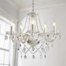 Axyaa Elegant K9 Crystal Glass Chandelier Pendant - 5 Light Modern Contemporary Fixture