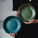Axyaa Japanese Style Soup Salad Sashimi Plate Set Kitchen Tableware Pottery
