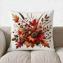 Axyaa Autumn Flowers & Berries Pillow Cover for Sofa, Bedroom, Car