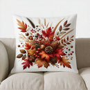 Axyaa Autumn Flowers & Berries Throw Pillow Cover for Sofa, Bedroom, Car