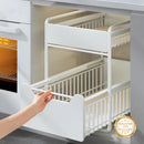 Axyaa 2-Layer Sliding Kitchen Organizer for Seasoning Bottles and Dishes