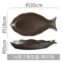 Axyaa Fish-Shaped Ceramic Plate for Sushi & Steamed Fish