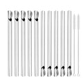 Axyaa Stainless Steel Straw Spoon Set for Milkshake Smoothie Bar - Pack of 10