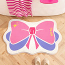 Axyaa Fluffy Soft Bow Living Room Carpet - Large Area Rug for Girls