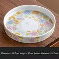 Axyaa Chinese Ceramic Antique Glaze Thousand Flower Tea Tray
