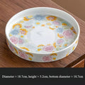 Axyaa Chinese Ceramic Antique Glaze Flower Tea Tray