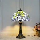 Axyaa Blue Tiffany Glass LED Table Lamp for Home Living Room Bedroom Hotel