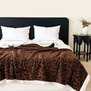 Axyaa Leopard Print Flannel Nap Blanket, Warm for Autumn/Winter