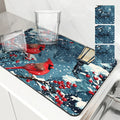Axyaa Christmas Berry Kitchen Mat - Absorbent & Antiskid Draining Pad