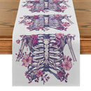 Axyaa Halloween Skeleton Floral Table Runner for Dining Room