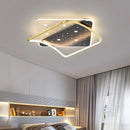 Axyaa LED Ceiling Light Black/Gold Remote Control Modern Home Lighting Fixtures