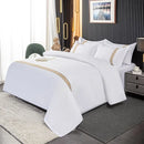 Axyaa Hotel Four-Piece White Quilt Set - 140g Twill Thickened Pure Linen