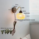 Axyaa Tiffany LED Wall Lights Pull Chain Switch Bedside Sconce Colorful Glass Stair Lamp
