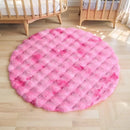 Axyaa Round Rabbit Fur Carpet: Soft Fluffy Rug for Home Decor & Kids Room