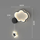 Axyaa Nordic LED Wall Lamp Cloud Star Moon Kids Bedroom Indoor Sconce