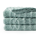 Axyaa Chenille Plaid Throw Blanket - Soft & Thick Knitted Bedspread