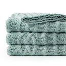 Axyaa Chenille Plaid Throw Blanket - Soft & Thick Knitted Bedspread