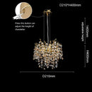 Axyaa Gold Crystal Chandelier Pendant Light for Dining & Kitchen Room