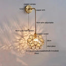 Axyaa Copper Glass LED Wall Lamp Sconce with Pull Chain Switch
