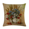 Sunflower Linen Throw Pillow Cover for Home Decor by Axyaa