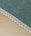 Axyaa Green Lace Edge Dining Table Mats - Set of 6