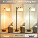 Axyaa LED Linen Lampshade Floor Lamp RGB Dimmable Vintage Vertical Loft Light