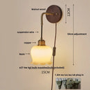 Axyaa Tiffany Glass Copper Wall Sconce LED Light Fixture