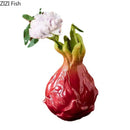 Axyaa Pitaya Ceramic Vase: Desk Décor, Artificial Flowers, Room Aesthetic, Creative Arrangement