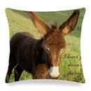 Axyaa Donkey Print Cushion Cover 45x45cm Cute Animals Linen Pillowcase for Home Decor