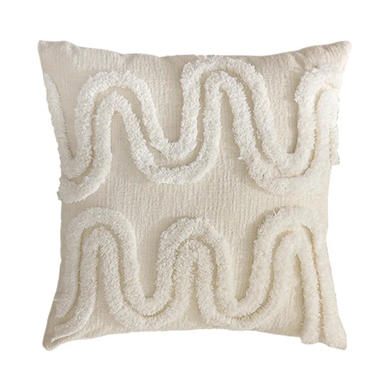 Axyaa Chenille Tufted Cushion Cover - Nordic Style Decorative Throw Pillow Cover
