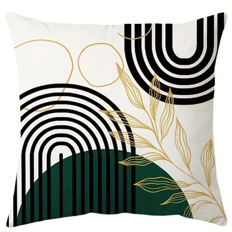 Axyaa Geometric Leaf Pattern Pillowcase for Living Room Sofa and Bedroom Décor