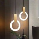 Axyaa Nordic LED Pendant Light: Stylish Ring Chandelier for Living Room, Dining Room, Bedroom