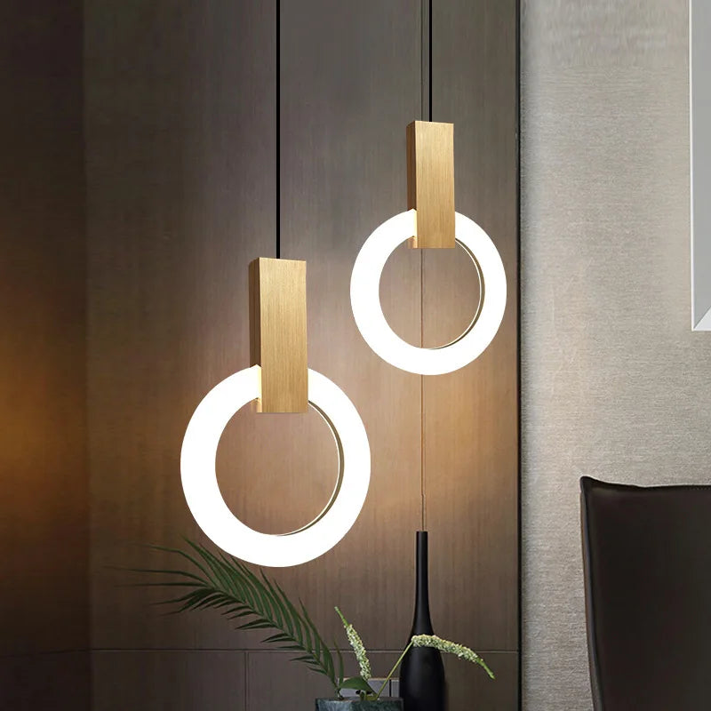 Axyaa Nordic LED Pendant Light: Stylish Ring Chandelier for Living Room, Dining Room, Bedroom