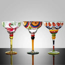 Axya Handmade Colorful Margarita Wine Glasses Set of 2