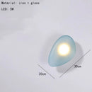 Nordic Glass LED Wall Lamp Gold Metal Home Decor Axyaa Gray Amber White Blue