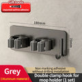 Axyaa Wall-Mounted Mop Clip Holder Hook: Stainless Steel/Aluminum Bathroom Storage Rack