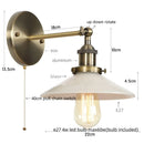 Axyaa White LED Wall Lights Industrial Style Bedside Lamp - Plug InaddAll