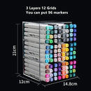 Axyaa Marker Caddy: Acrylic Desk Organizer for Office & School Supplies