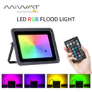 Axyaa RGB LED Flood Light 100W 50W 30W 20W IP68 Waterproof Outdoor Spotlight