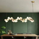 Axyaa Gold Iron Art Glass Chandelier - Elegant Lighting Décor