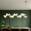 Axyaa Modern Gold Iron Art Glass Chandelier for Indoor Living and Dining Lighting