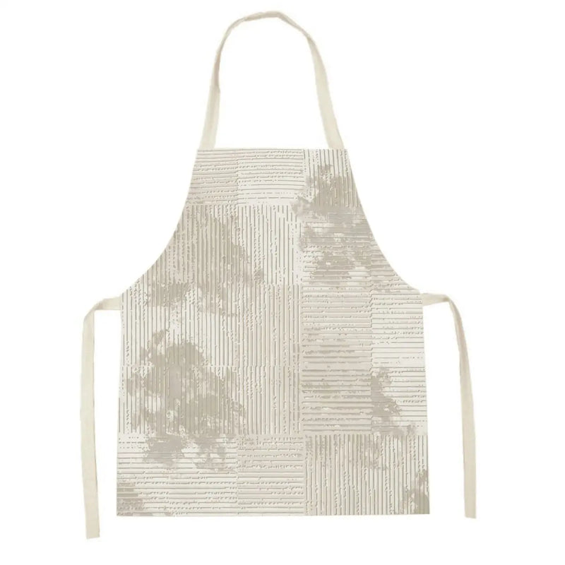 Axyaa Blue Wave Kitchen Apron: Yellow Striped Wood Texture, Adult & Kids Bib