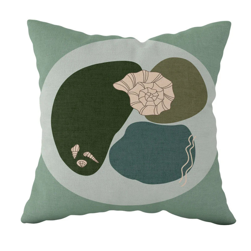 Axyaa Striped Daisy Abstract Art Pillowcase - Home Decor Square Cushion Cover