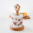 Axyaa Beech Wood Paper Towel Rack - Vertical Storage Roll Holder