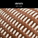 Axyaa Hand-Woven Leather Pillow & Cushion Set in Orange Coffee Color