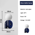 Axyaa Minimalist Glass Geometry LED Table Lamp for Bedroom and Living Room