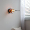 Axyaa Vintage LED Wall Lamp Pull Chain Switch Plug, Walnut Ash Wood Copper