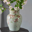 Axyaa Hand-Painted Peach Blossom Ceramic Vase for Elegant Home Decor and Flower Arrangement