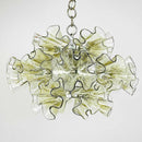 Axyaa Flower Glass Chandelier: Luxury French Modern Pendant Light for Living Room