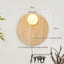 Axyaa Wabi Sabi LED Wall Lamps White Glass Yellow Travertine Light Fixture